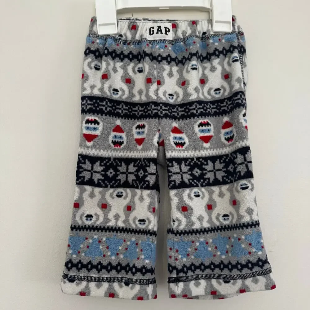 Bundle of babyGap Fleece Pajama Sets: Christmas Dinosaurs and Abominable Snowman